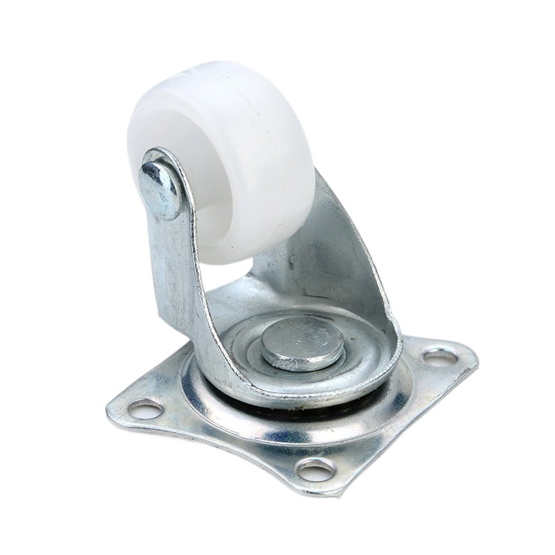 4pcs 10KG Universal Swivel Casters 1" Furniture Wheel Castor White PP Nylon Dual Roller Wheel For Platform Trolley Chair ,Wear-Resistant