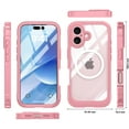 thumbnail image 2 of ShellTech Designed for iPhone 17 Magnetic PC+TPU Case Military Grade Rugged 360 Full Body Built in Screen Protector Heavy Duty Shockproof Compatible with MagSafe Clear Cover,Pink, 2 of 5