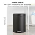 thumbnail image 4 of Trash Can Lid Foot Pedal Garbage Metal Step Round Waste Bin Stainless Steel Large Capacity for Kitchen Storage Black/5L, 4 of 8