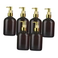 thumbnail image 3 of Dispensador de jabón líquido rellenable, botella con bomba de PET, accesorio de baño para cocina Marrón dorado 300 ml, 3 of 9