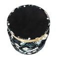 thumbnail image 6 of Homebeez Round Velvet Ottoman Footrest Stool Black and Green, 6 of 6