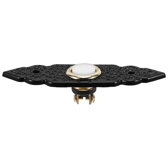 OUNONA Vintage Metal Door Bell Black Zinc Alloy Wall Mounted for Decor with Yellow Light