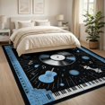 thumbnail image 3 of ODIKA Music Guitar Cd Note Disc Centerpiece Piano Border Shape Motifs Non-Slip Flatwoven for Living Room, Under Sectional, Family, 3 of 7