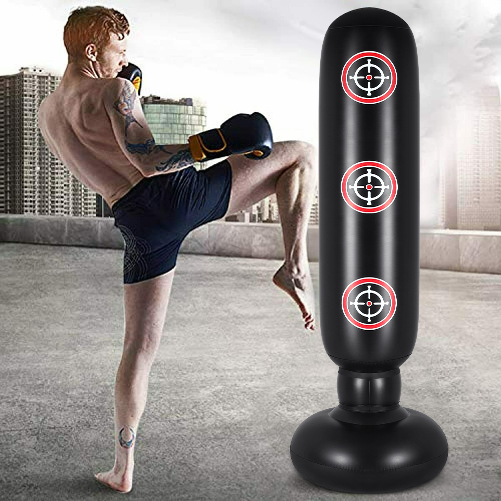 2PCS 63" Fitness Punching Bag Thai MMA Training Inflatable Workout