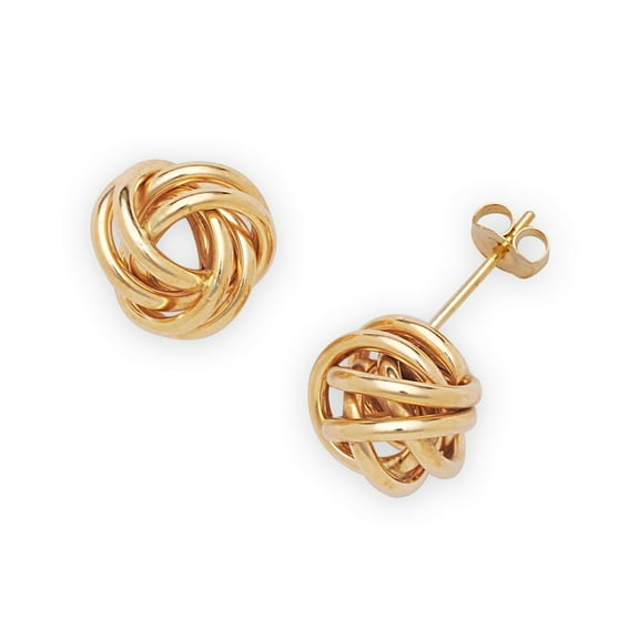 14k Gold 10mm Wire Love-knot Stud Earrings Yellow Gold Stud Earring for Women