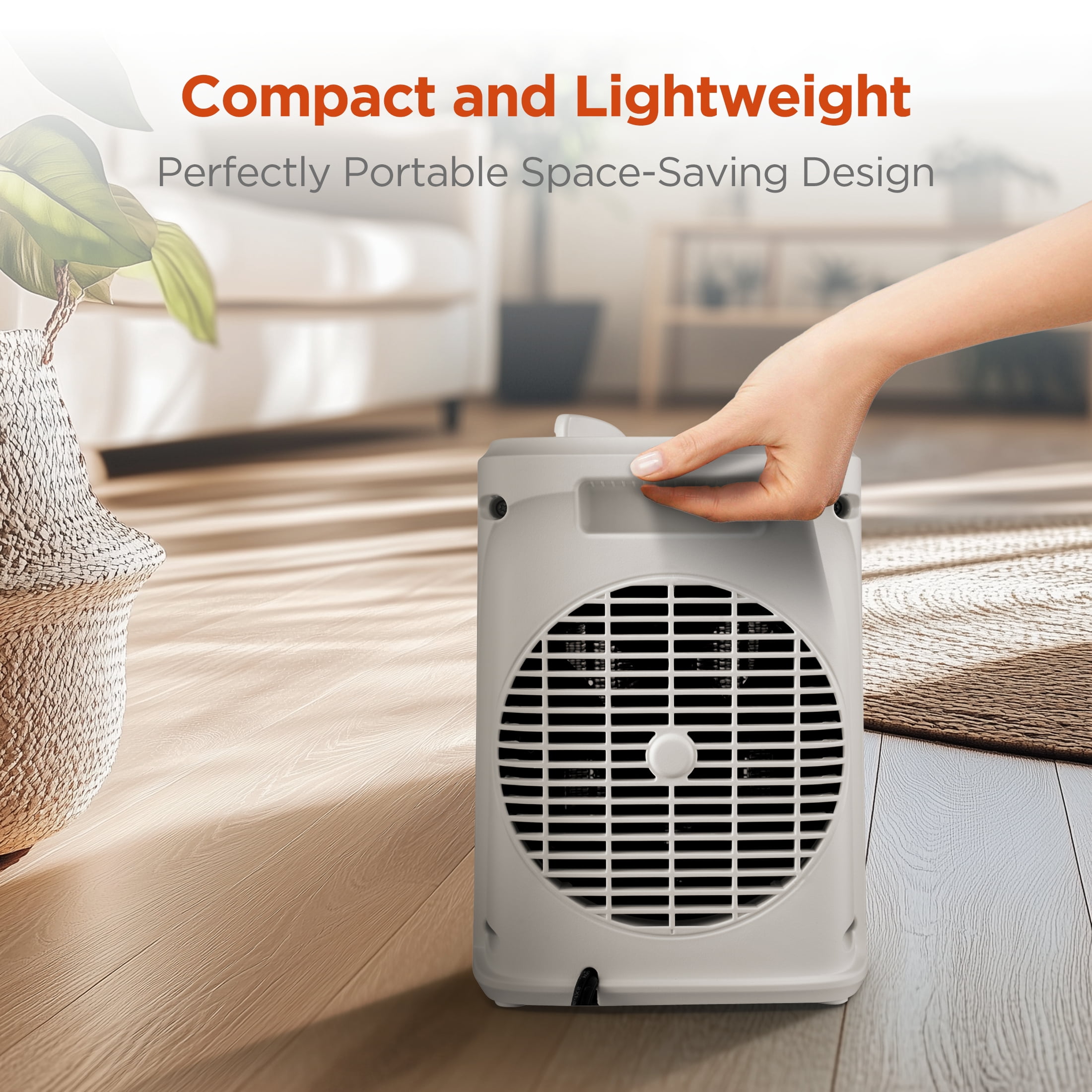 Mainstays 1500W Ceramic Fan-Force Electric Space Heater, White