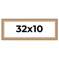 32x10 Frame Charleston Honey Brown Solid Wood Picture Frame Width 1.75 Inches | Interior Depth 0.5