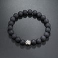 thumbnail image 4 of Men's natural volcanic stone bracelet with beads for luck, 4 of 5