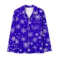 thumbnail image 6 of Ltctricy Women's Christmas Pajama Sets Long Sleeve V Neck Collared Button down Printed Sleepwear Top Pants 2 Piece Lounge Sets(Blue,XX-Large), 6 of 7