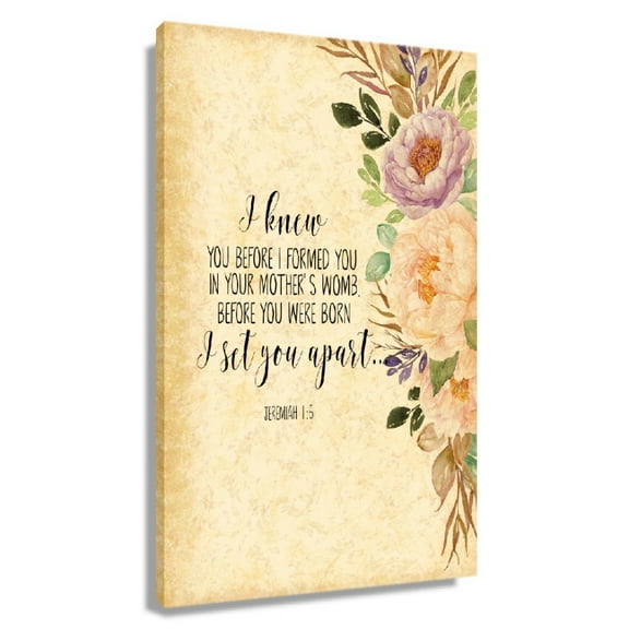Scripture Wall Art Bible Jeremiah 1 5 Posters Floral Wall Art For Home Artwork Bedroom Print Canvas Pictures Unframed 12x18 in