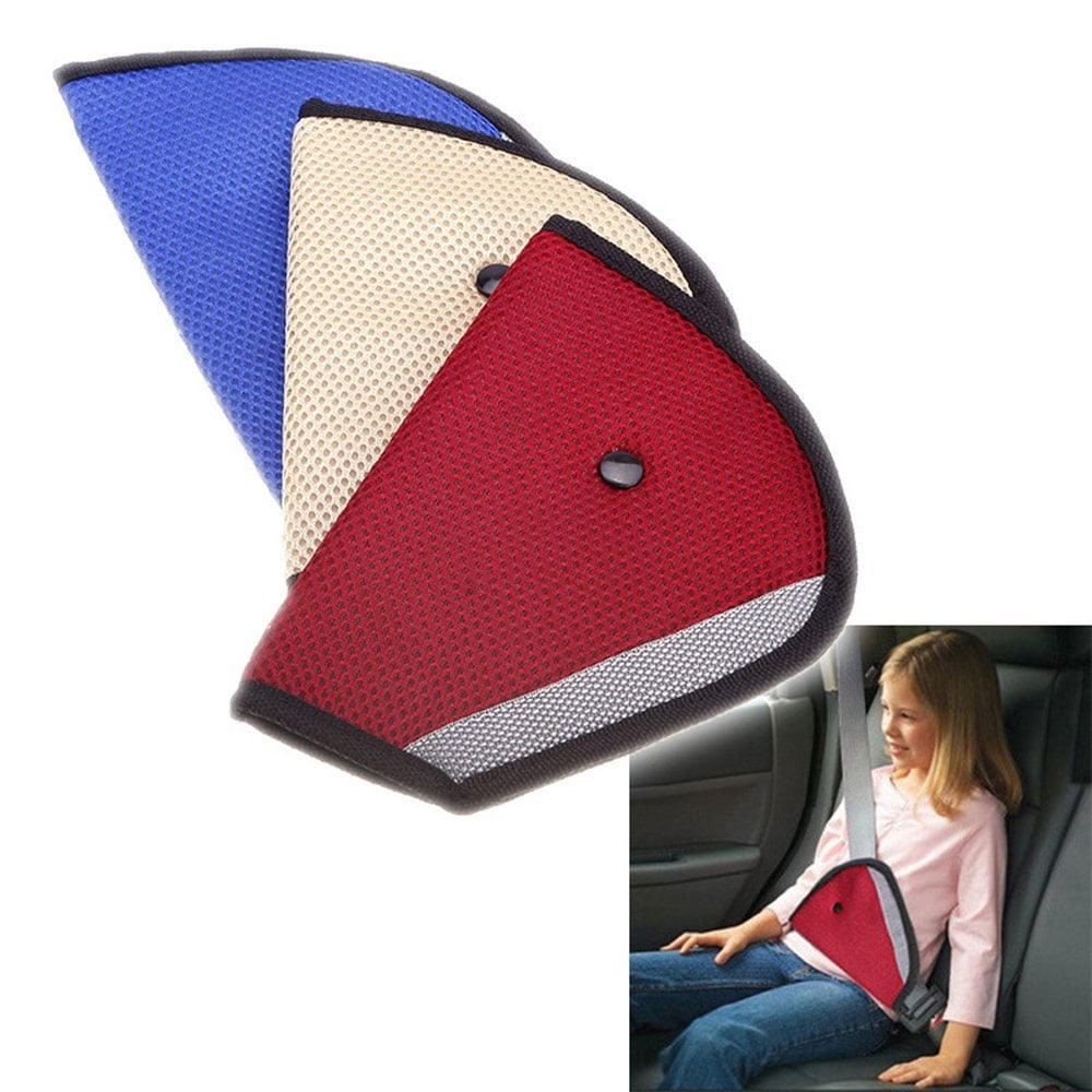 Breathable Baby Kid Car Safety Belt Adjust Device Child Safety Cover Shoulder Harness Strap Adjuster Kids Seat Belt Clips,red
