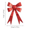 thumbnail image 6 of Christmas Bow Ornament, Iron Bow Hanging Decoration, Metallic Finish with Hanging Loop for Christmas Trees Wreaths and Garlands, Red, 6 of 6