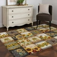 thumbnail image 4 of Area Rugs for Living Room 4x6 Ft, Sunflowers Non Slip Area Rugs for Kitchen Bedroom Entryway, Farmhouse Vintage Western Texas Star Plaid Washable Carpet Runner Rug Floor Mats for Bedroom Home Decor, 4 of 9
