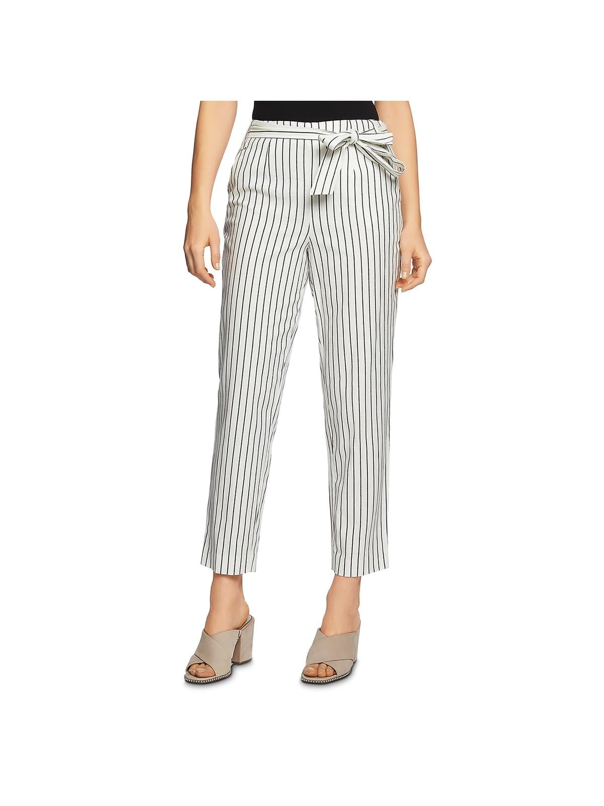 pinstripe tapered trousers women's