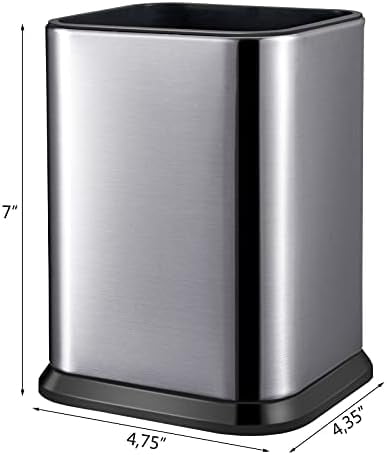 Stainless Steel Kitchen Utensil Holder for Countertop, Spoon Spatula Organizer,Modern Rectangular Large Cooking Utensil Caddy Counter,Utensil Crock Silver