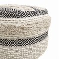 thumbnail image 6 of Pasargad Home PPF-623 Pasargad Home Grandcanyon Cubic Design Cotton Pouf, Ivory/Black, 6 of 7