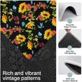 thumbnail image 3 of Black Colorful Flower Sunflower Pattern Kitchen Rugs Sets Of 3,Kitchen Runner Rugs Non Skid Washable,Decorative Kitchen Floor Mats for Kitchen,Sink,Laundry,17"x30"+ 17"x47" + 17"x59", 3 of 6