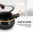thumbnail image 5 of Micro Pressure Cooker, 8.45 Qt Micro Pressure Cooker Multi-Function Non-Stick Stock Pot with Visual Glass Lid & Twist Lock Handles for Open Fire, Induction Cooker, Electric Stove, Gas Stove (Blue), 5 of 6