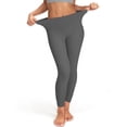 thumbnail image 4 of No Front Seam Yoga Pants Womens with Wide Waistband - Tummy Control Workout Leggings, Squat Proof & High Waisted Gray XL 23" Inseam, 4 of 6