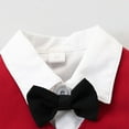 thumbnail image 4 of Gubotare Toddler Wedding Outfit Boy Toddler Boy Suit Gentleman Outfit Button up Shirt Bow Tie Vest Elastic Pants Formal Clothes 6-7,(Red 6-7 Years), 4 of 8