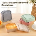thumbnail image 3 of 4 Pcs Sandwich Boxes, Toast-Shaped Sandwich Containers, Reusable Plastic Sandwich Keepers with Lids, Portable Sandwich Holders, Food Storage Cases for Lunch Prep, 3 of 7