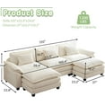 thumbnail image 2 of IPKIG Sectional Sofa Comfy Cloud Couch for Living Room with Pillows, Modern Chenille Sofa Sleeper Deep Couches with Ottoman (Cream White, 5-Seat), 2 of 8