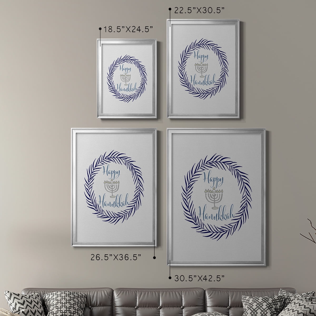 Hanukkah Wreath Premium Framed Print - Ready to Hang