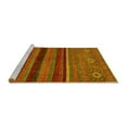 thumbnail image 2 of Ahgly Company Machine Washable Indoor Square Abstract Yellow Modern Area Rugs, 3' Square, 2 of 4