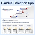 thumbnail image 6 of SPECSTAR 2-Pack Outdoor Handrails, 3-Step Galvanized Steel Hand Rails for Outdoor Steps – 27.1" Black Oval and Safety Balusters Exterior Railing Kit for Porch, Deck, or Indoor Stairs, 6 of 8
