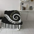 thumbnail image 4 of Super Soft Cozy Bed Fleece Blanket Throw Musical Note Black and White 39×49inch Fuzzy Plush Lightweight Couch Blankets Microfiber Provides Comfort and Warm All Season, 4 of 6