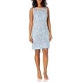 thumbnail image 3 of Alex Evenings Womens Short Embroidered Dress with Illusion Jacket 4 Petite Light Blue Elongated, 3 of 5