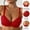 Red, variant on VONCOS Wireless Lace Bra for Women Lightly Lined T-Shirt Bra Everyday Comfort V-Neck Breathable Red Sizes S-XXL,Size XL