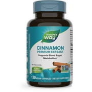 Nature's Way Cinnamon Premium Extract Capsules, Supports Blood Sugar Metabolism*, Unisex, 120ct