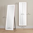 thumbnail image 2 of 64" Pink LED Floor Mirror - Dimmable 3-Color Light, Full Length Mirror for Bedroom & Living Room - Stylish & Versatile Home Decor, 2 of 7