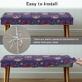 thumbnail image 5 of Psesaysky Purple Sugar Skull Print Bench Covers Slipcover Decorative Stretch Bench Cushion Cover with Elastic Band Rectangle Chair Cover for Home Patio, Living Room, 5 of 7