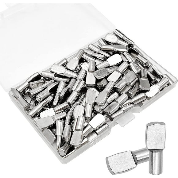 150 Pcs Shelf Pins Pegs,5mm Spoon Shape Nickel Plated Shelf Support Pegs,bookshelf Pegs For Shelves,cabinet Shelf Bracket Pegs Shelf Pins Holders For