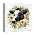 thumbnail image 2 of Creative Products Autumn Wreath Cow 16x16 Canvas Wall Art, 2 of 4
