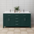 thumbnail image 2 of Wyndham Collection Beckett 66" Wood Double Bathroom Vanity in Nickel/Green, 2 of 6