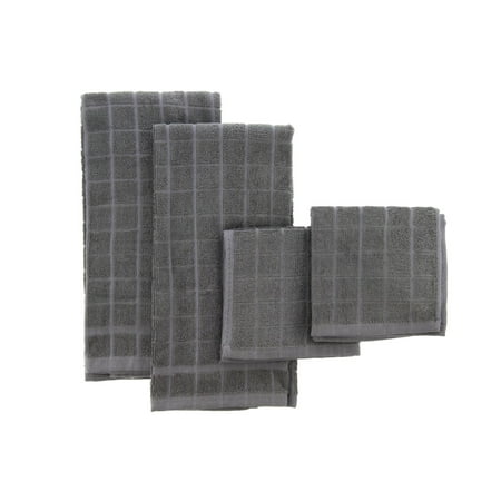 Hybrid Tea Collection - Bamboo Kitchen and Dish Towels, A Matching Towel Set by The Firefly Collection – 4 Pack, Windowpane Check – Ultra Absorbent, Anti-Microbial, Stylish and Practical