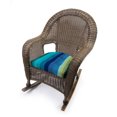 thumbnail image 4 of Jordan Manufacturing 18" x 18" Islip Teal Stripe Square Tufted Contoured Outdoor Wicker Seat Cushion (2 Pack), 4 of 14
