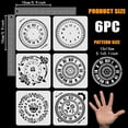 thumbnail image 2 of 6 pcs Clock Painting Stencil 5.9x5.9inch Reusable Roses Clock Peony Clock Pattern Drawing Template DIY Art Gear Wall Clock Decoration Stencil for Painting on Wood Wall Fabric Furniture, 2 of 9