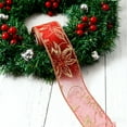 thumbnail image 4 of Ribbon 78.7"x2.5", Nylon Sheer Curling Wired Glitter Ribbon, Red/Gold, Holiday Ribbons for Crafts and Christmas Decorations, Gift Wrapping, 4 of 9