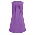 thumbnail image 3 of VERUGU Nightshirt for Women Sleeveless Sleepwear Nightgown V Neck Henley Tunic Tank Dress Casual Loungewear Loose Ruched Pajama Dress Purple 5XL, 3 of 5