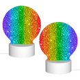 thumbnail image 2 of Naloa Glitter Rainbow Acrylic LED Night Light Custom LED Lights Personalized Nightlight Customized Gifts for Family Couples Friends, 2 of 9