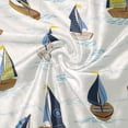 thumbnail image 4 of SKYSONIC Baby Kids Cozy Warm Throw Thermal Soft Bed Blanket 50x60 in Boat On The Ocean Flannel Fleece Blanket, 4 of 5