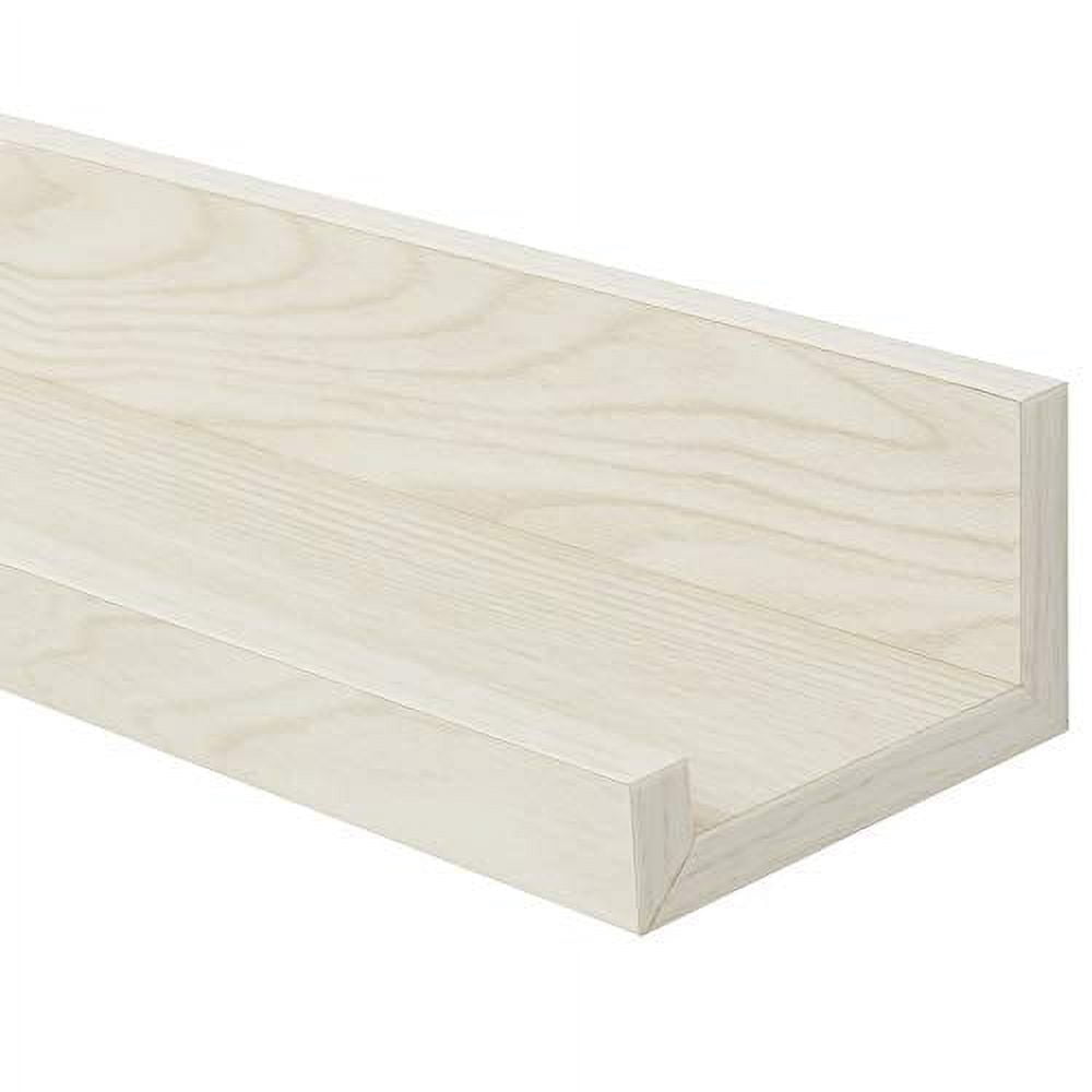 Americanflat Picture Ledge Shelf Set of 3 - Floating Shelves with Lip for Picture Display - Light Wood
