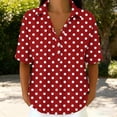 thumbnail image 5 of MAFYTYTPR Women's Polka Dot Half-Button Shirt Spread Collar Short Sleeve Casual Tops for Everyday Wear S-3XL Plus Size, 5 of 7