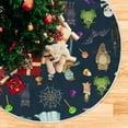 thumbnail image 5 of GZHJMY Halloween Tree Skirt Skull Xmas Tree Skirt Floor Door Round Mat Decorations for Holiday Party Home Christmas Day Ornaments, 35.4", 5 of 6