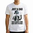 thumbnail image 3 of Funny Just A Dad Who Always Came Back With The Milk T-Shirt For Men-Retro Dad Joke Graphic Tee With Milk Run Design,For Father's Day Gifts & Casual, 3 of 10