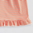 thumbnail image 6 of Toddler Baby Girl Easter Outfit Cute Embroidery Ruffle Sleeve Dress Shirt Top and Striped Shorts Set 2 Piece, 6 of 6